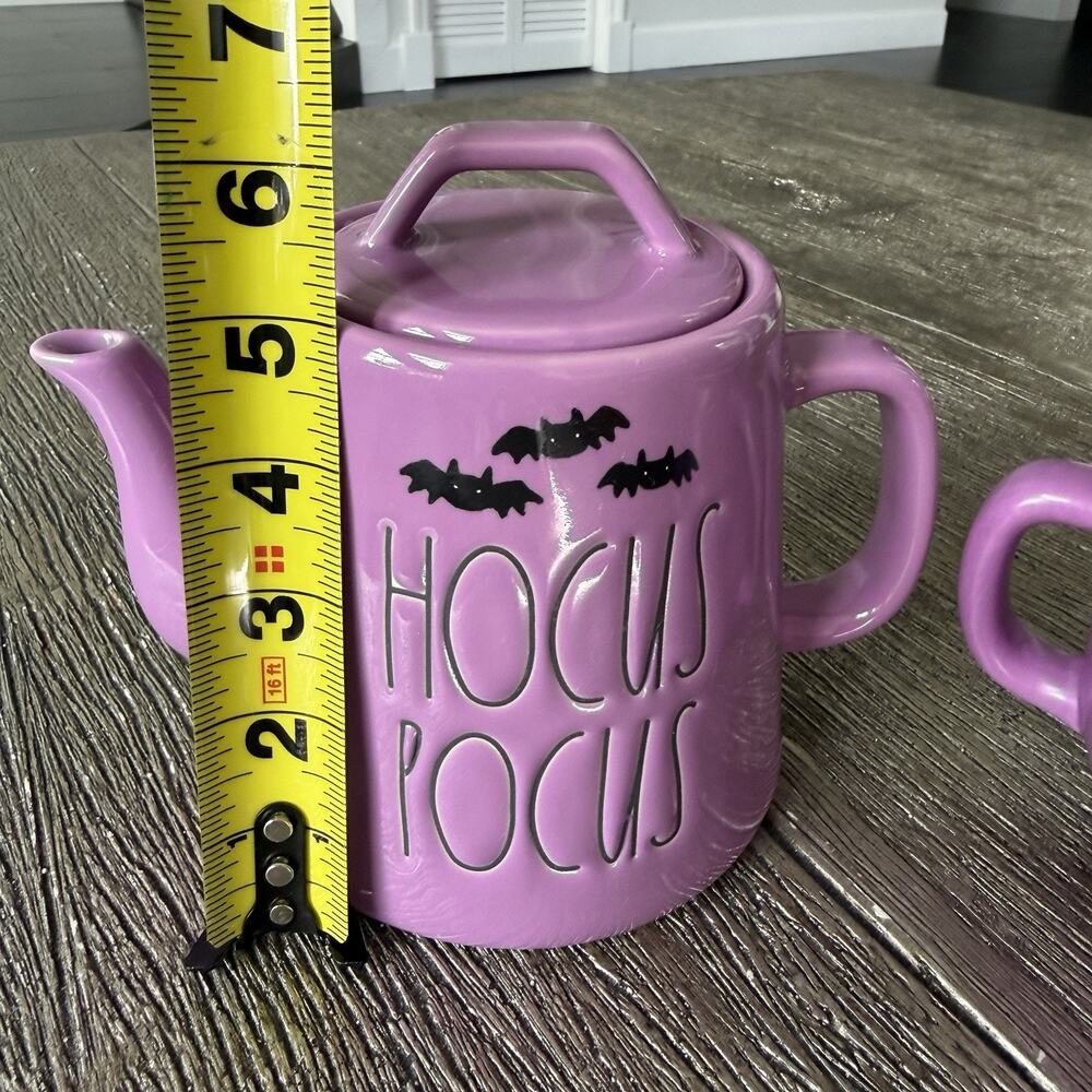 Rae Dunn Hocus Pocus Teapot & Witch’s Brew Mug 2 Pc Set Halloween Purple - Picture 12 of 14